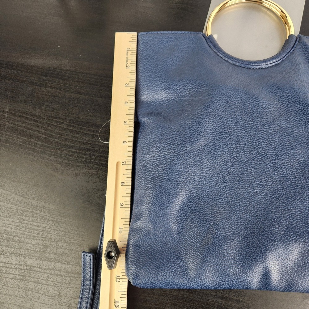 Sondra Roberts Inner Circle Clutch Square‎ Crossbody Navy Blue Purse - Picture 9 of 15